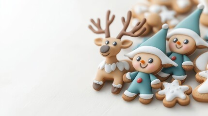 Obraz premium Delightful christmas cookies in festive shapes bring joy to your holiday celebrations