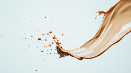 Fototapeta premium Rich chocolate milk splash creating dynamic movement in air.