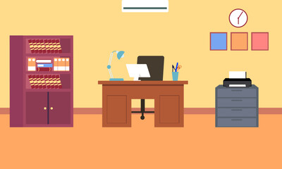 Office workplace scene icons vector illustration design
