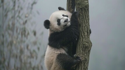 Observing Giant Pandas Hanging Out in Trees at Chengdu Base