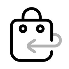 shop returns icon with duoline style, perfect for user interface projects