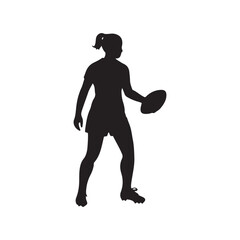 isolated silhouettes of rugby player, Rugby sports athlete silhouettes. Good use for symbol, logo, mascot, icon, sign