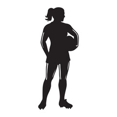 isolated silhouettes of rugby player, Rugby sports athlete silhouettes. Good use for symbol, logo, mascot, icon, sign