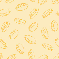 Outline Bunch of Bottle Cap Vector Seamless Pattern illustration Design