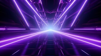 Digital technology purple neon light abstract futuristic tunnel poster background