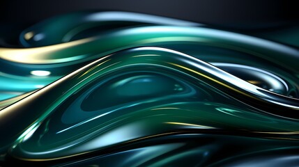 digital technology futuristic silver green metal lines poster background