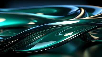 digital technology futuristic silver green metal lines poster background