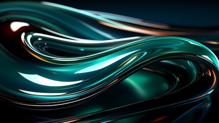 digital technology futuristic silver green metal lines poster background