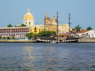 Vista de la parte antigua de Cartagena. Colombia.