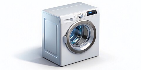 High-Quality Isometric Illustration of a Washing Machine Drum Pulsator Clean, Perfect for Product Photography and Modern Design Projects in Home Appliances and Laundry Equipment