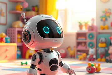 Robot in kids playroom