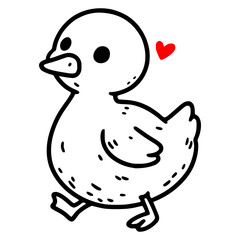 cute goose animal cartoon doodle hand drawn vector illustration template design
