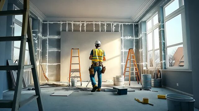 Renovation works in progress in a home interior B