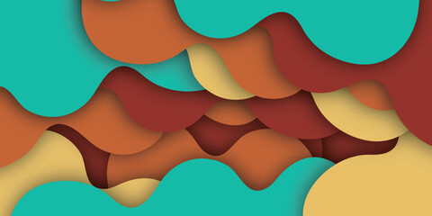 カラフル　波　和紙　模様　背景	