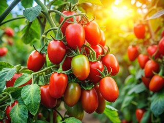 Lush Tomato Plant with Red Plum Roma Tomatoes in a Thriving Vegetable Garden Promising an Abundant Harvest of Fresh Produce