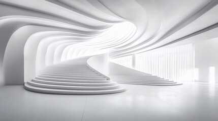 Fototapeta premium Elegant Spiral Stairs in Minimalist Architectural Space