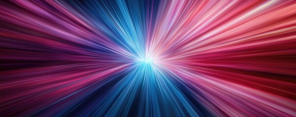 Fototapeta premium A vibrant burst of light emanates from the center, blending shades of blue and red, creating a dynamic sense of movement and energy.