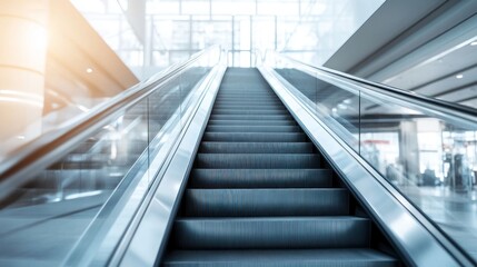 Obraz premium Escalator in a Modern Building