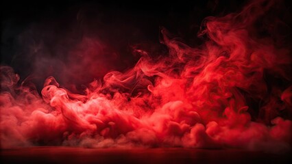 Close-Up red fog and smoke on dark background abstract cloud of smoke vivid red mist mysterious atmosphere