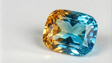 Fototapeta premium A vibrant topaz gemstone radiating happiness and joy , topaz, stone, yellow, blue, vibrant, happiness, joy, gemstone