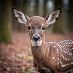 Young deer closeup portrait