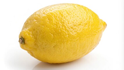 Bright yellow lemon on a white background, juicy, citrus, fruit, sour, refreshing, vitamin C, acid, healthy, organic, zest, yellow
