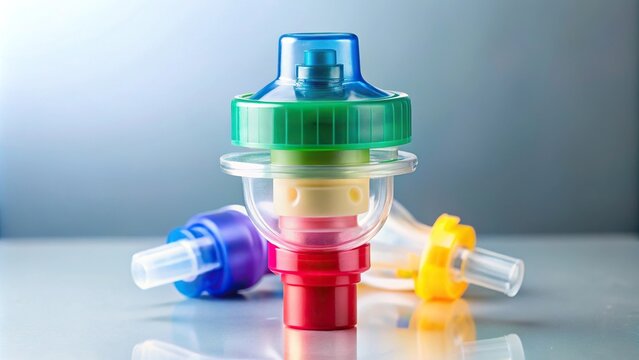 description: Silhouette multicolored plastic venturi valve used for inhalation