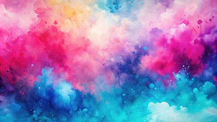 colorful abstract painting of pink and blue watercolor