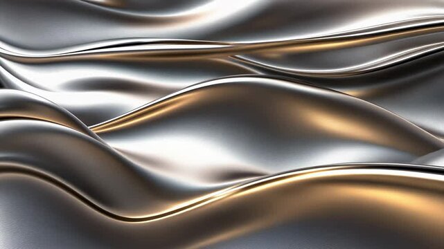 Flowing silver metallic background with an undulating pattern C