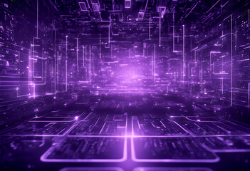 Fototapeta premium business space technology science wave template blue sound dot line big robot dimensional landscape digital flow visualisation grid topography visualization background 
