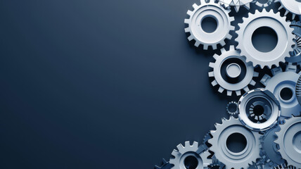 Abstract techno gear background with geometric colorful gear wheels. Space for gear text. Vector gears modern mechanism industrial . Technology gears