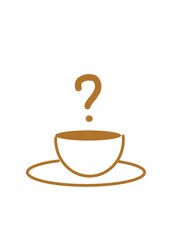 Illustration of cup and question mark 