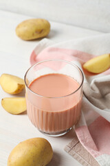Potato milk, concept of fresh and healthy drink
