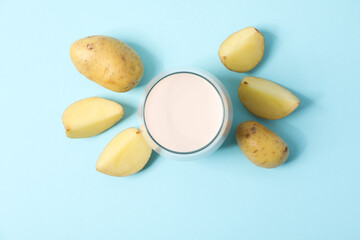 Potato milk, concept of fresh and healthy drink
