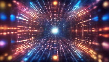 Naklejka premium creativity trendy wavy hologram blockchain copyspace technology chrome prism glowing information gradient tech cosmic smooth planet techno dynamic server connect vibrant datum fractal neon shiny cyber