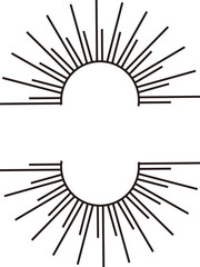 太陽の光のフレームイラスト