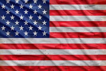 Obraz premium A beautifully textured, waving American flag showcasing its red, white, and blue colors and iconic stars and stripes.