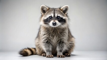 Obraz premium Stunning Isolated Raccoon Against a Clean Background Perfect for Product Photography Showcasing Wildlife in Natural Settings for Marketing and Advertising Purposes