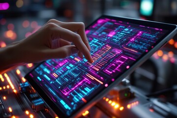 Hand Interacting With Digital Interface