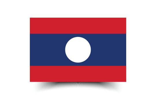 Laos flag official colors and proportion digital vector illustration