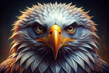 Hand Drawn Eagle Head   in Portrait Photography Style, Capturing Intricate Details and Bold Lines for Unique Branding and Artistic Expression