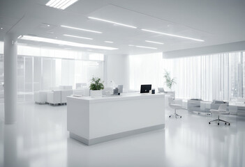design chair medicine mock corridor waiting interior wall modern banner hospital entrance colored emergency medicals clinic  