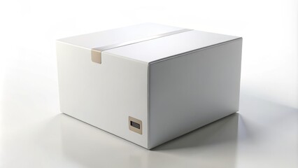 High-Resolution White Cardboard Box 3D Mockup for Realistic Product Packaging Presentations, Ideal for Shipping, Branding, Marketing, and Storage Solutions on White Background