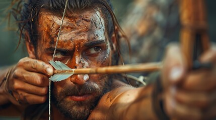 The poised archers draw back their arrows with focus, aiming with pinpoint precision.