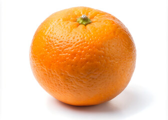 Orange fruit with leaves isolated on a white background.