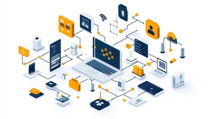 Obraz premium Connected Network Concept Illustration