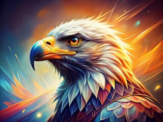 Morphism Style Eagle with Smooth Color Transitions and Abstract Forms, Perfect for Art and Design Projects Featuring a Dynamic Composition and Creative Aesthetics