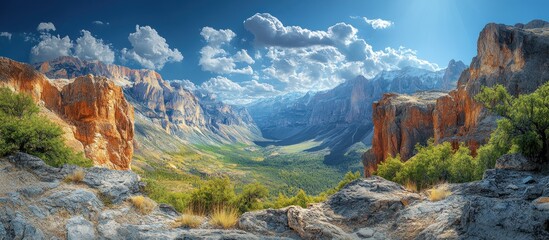 Majestic Mountain Valley Panorama