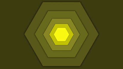 a yellowish-green hexagon-shaped screen that personifies