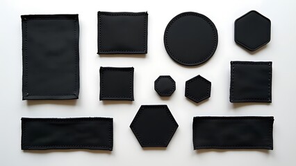 Black embroidered patch mockup